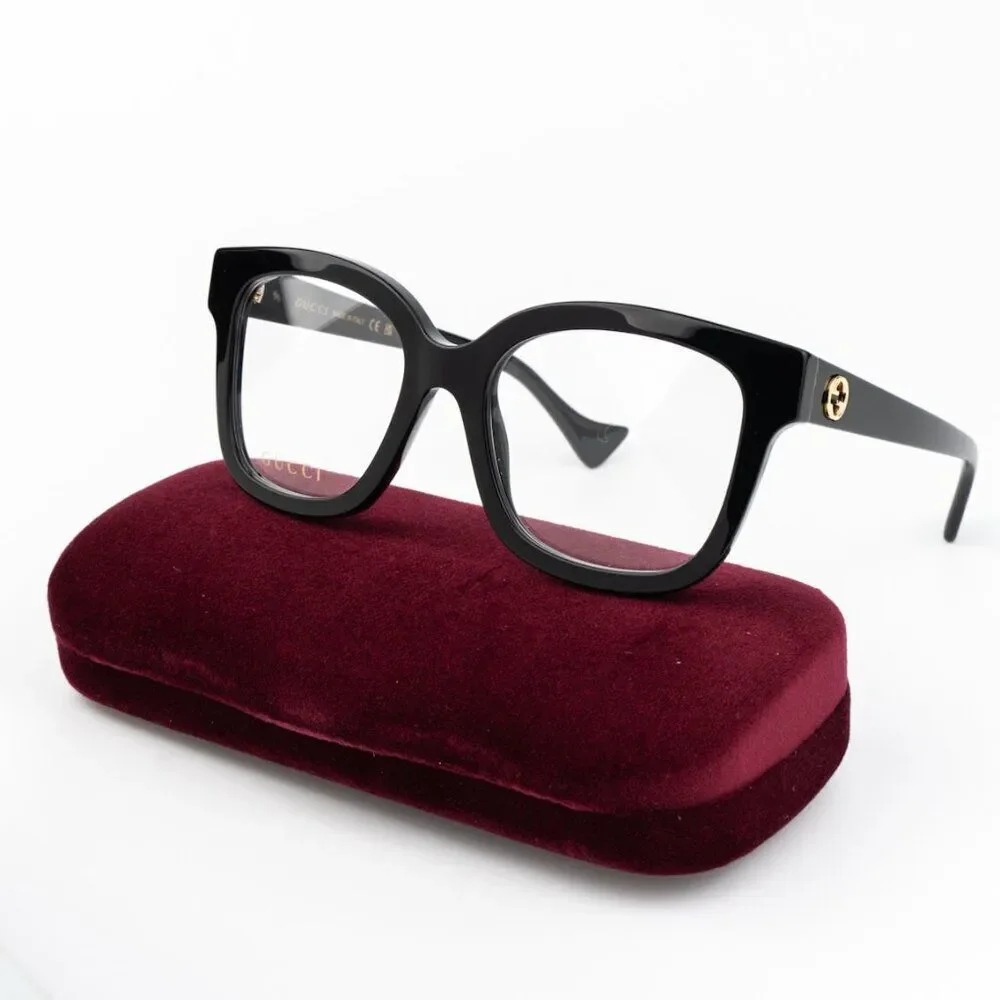 Gucci Women Eyeglasses Black Square GG1258O 004 BRAND NEW